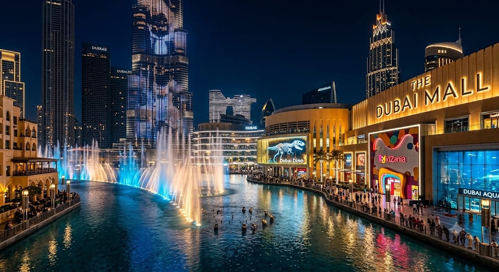 Dubai Mall, Fountain Show & Theme Attractions