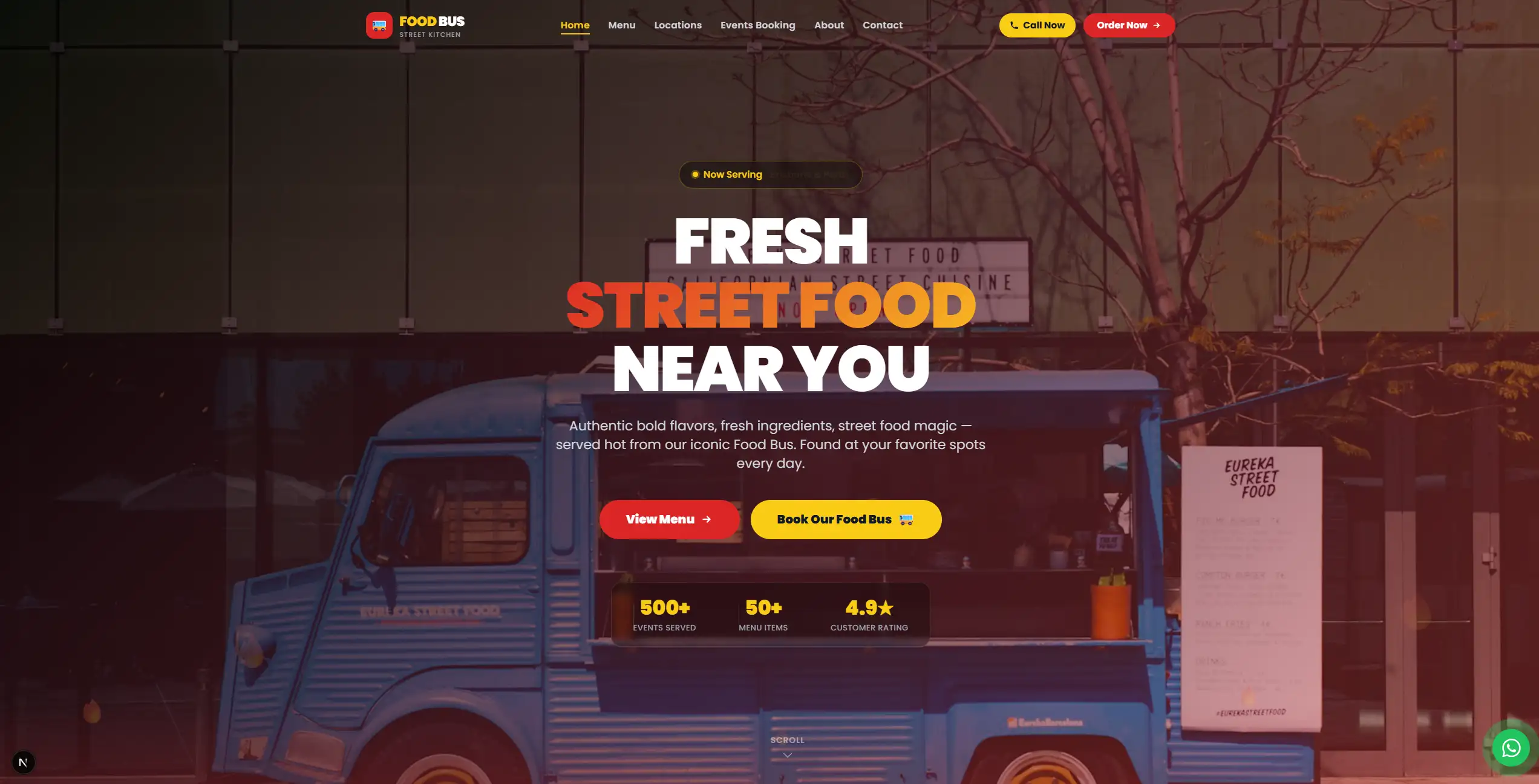 UIDrop Food Bus Cafe Hero Landing - Restaurant UI design UIDrop Food Bus Cafe Hero Landing - Restaurant UI design