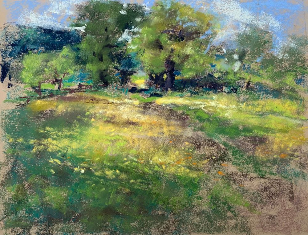 Buttercups at Malvern Common pastel on Pastel Mat  ( sold ) 