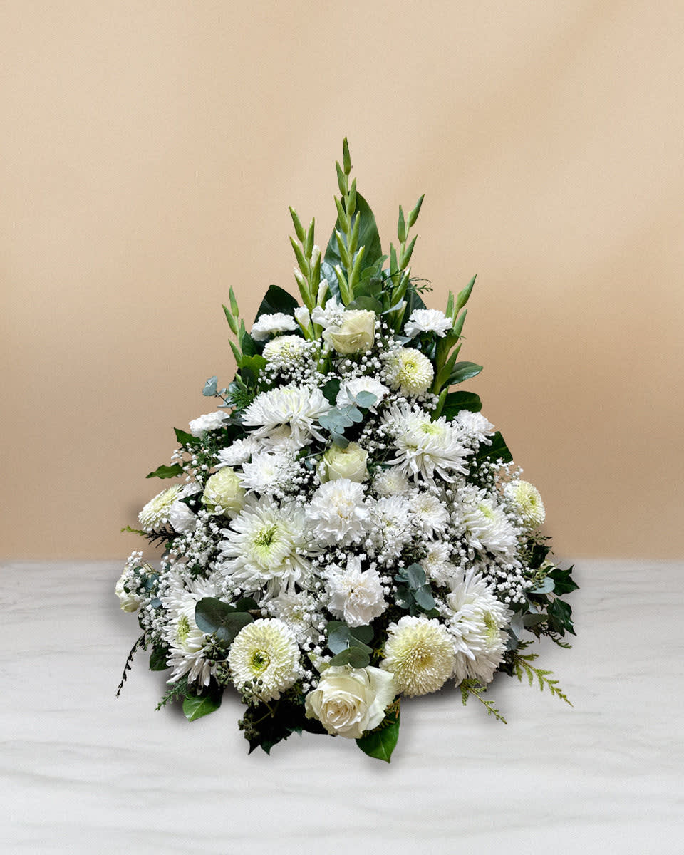 White One-Sided Funeral Arrangement