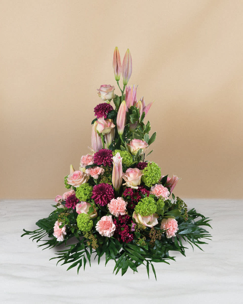 Pink One-Sided Funeral Arrangement