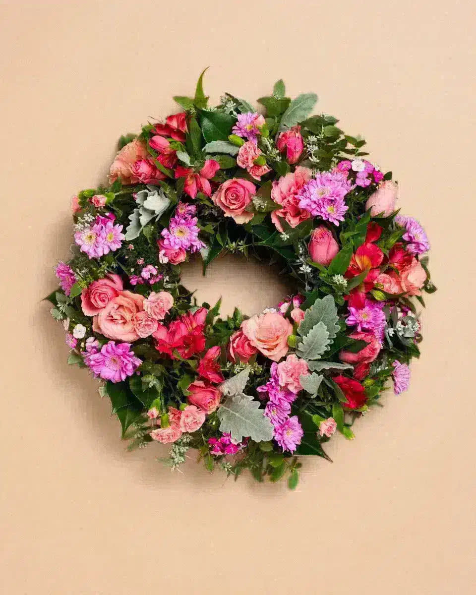 Classic Pink Funeral Wreath