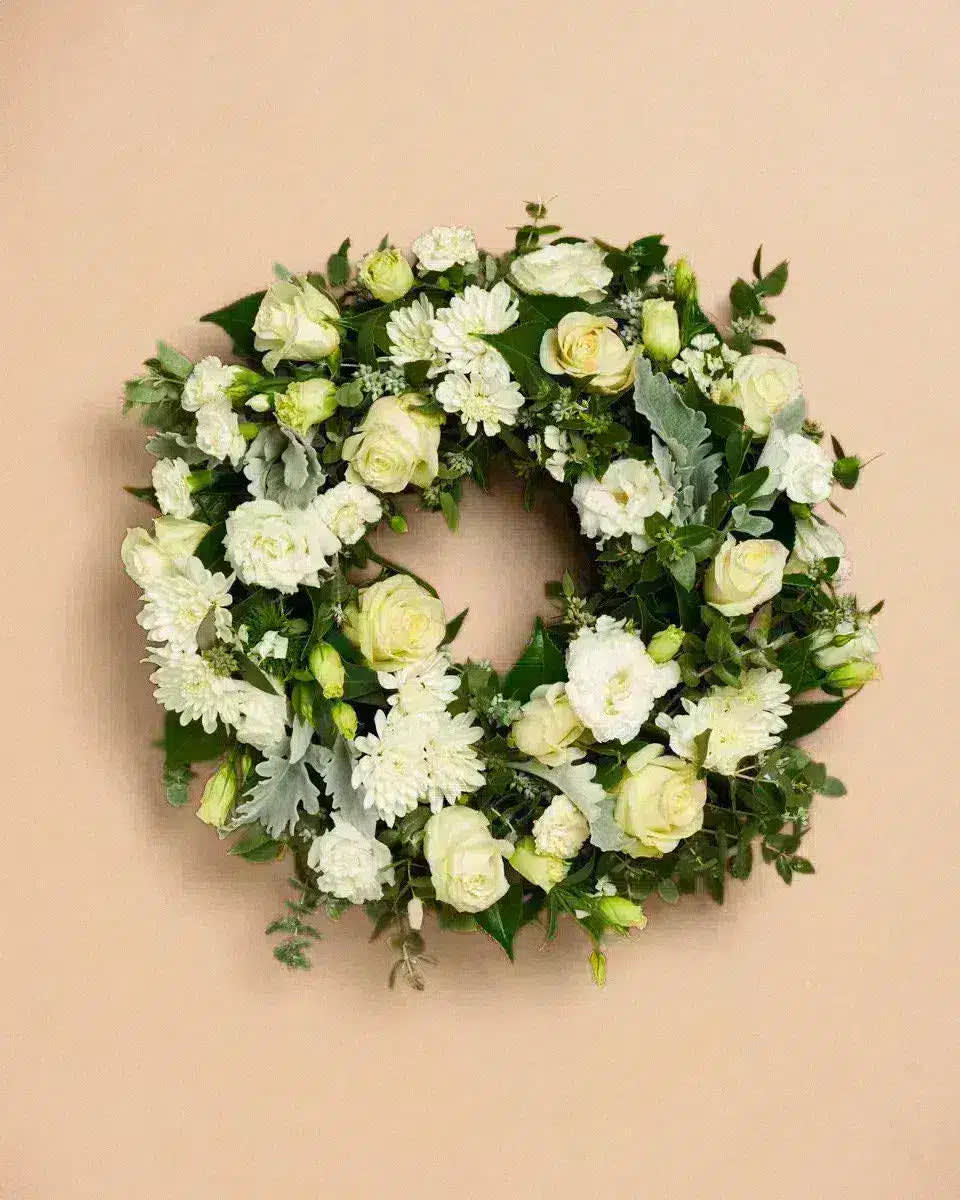 Classic White Funeral Wreath