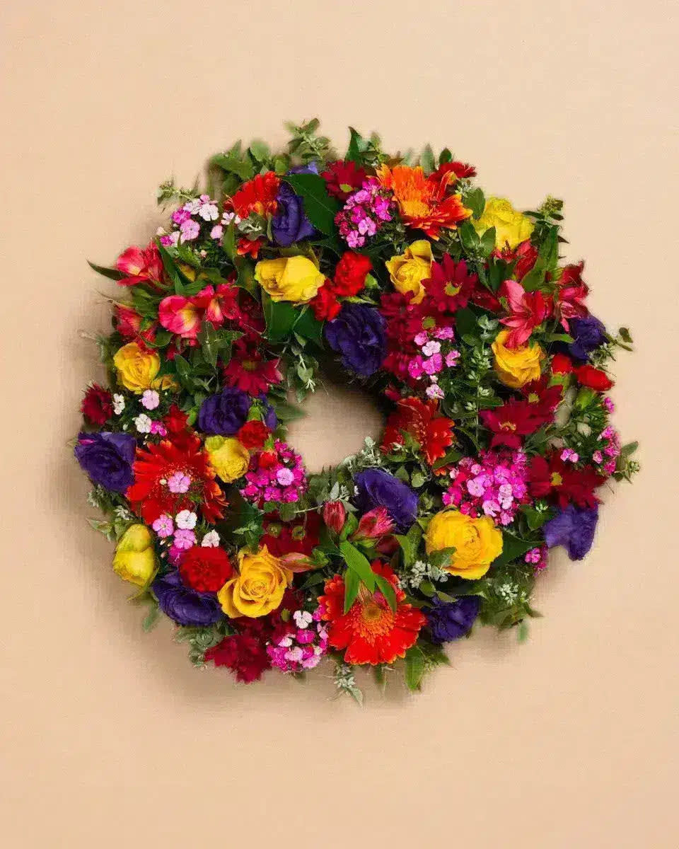 Classic Multicolor Funeral Wreath