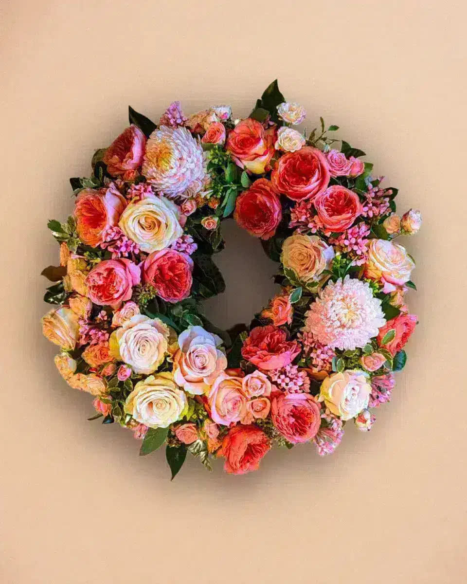 Prestige Pink Funeral Wreath