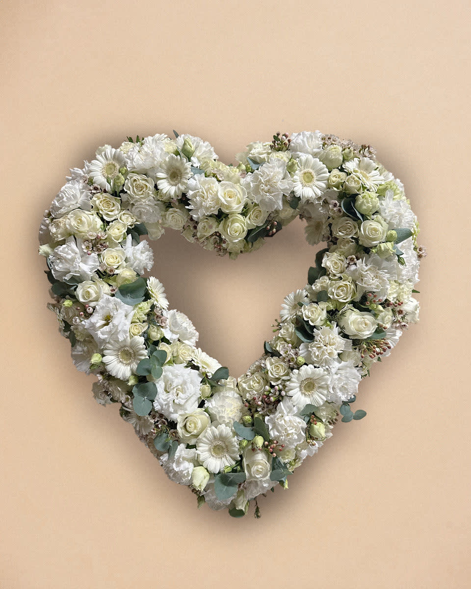 Classic White Funeral Heart