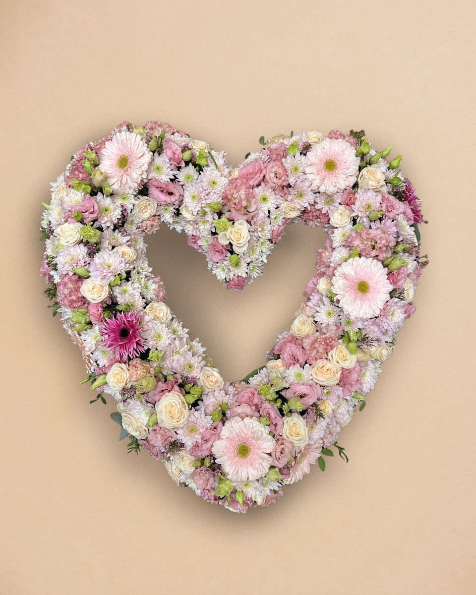 Classic Pastel Pink Funeral Heart