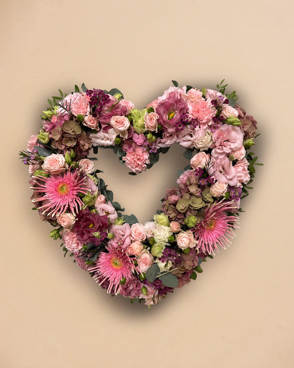 Classic Fuchsia Funeral Heart