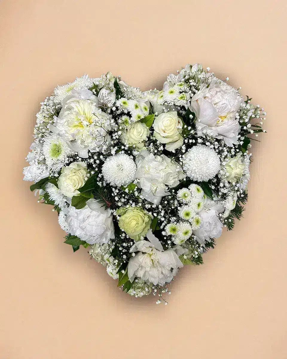 Prestige White Funeral Heart