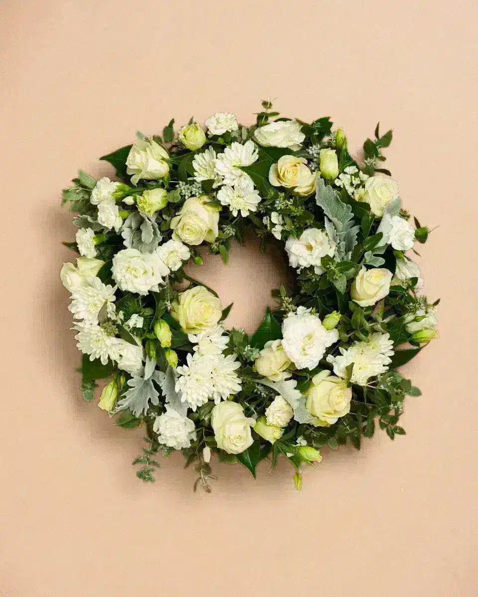 Couronne de deuil Classique Blanche