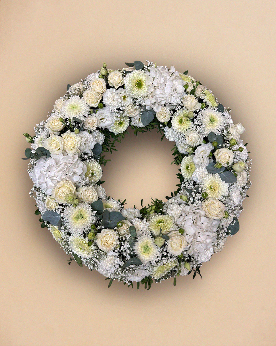 Couronne de deuil Prestige Blanche