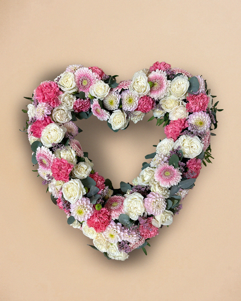 Cœur de deuil Classique Rose et Blanc