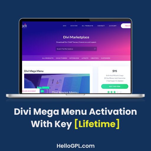 Divi Mega Menu Activation With Key [Lifetime]