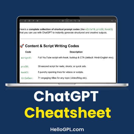 ChatGPT CheatSheet Codes [PDF]