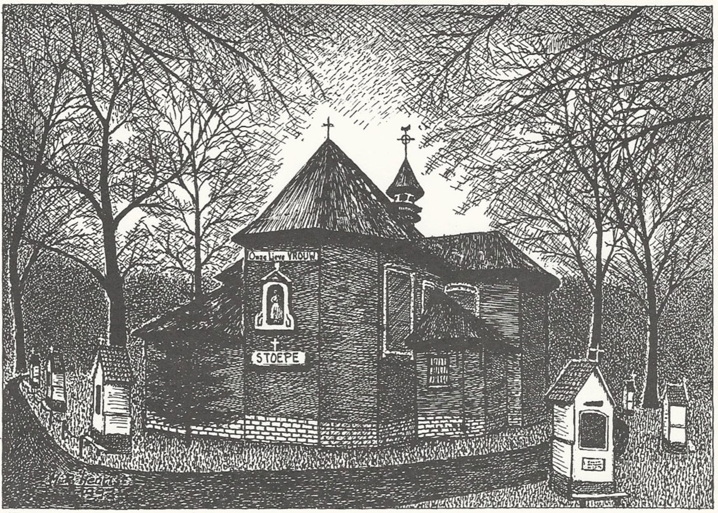 tekening prentkaart - anoniem