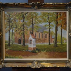 Olieverf op paneel - 80x60cm Paul Coppens was een aangetrouwde nonkel van Georgette Bouchier, de weduwe van Elie Notschaele. Te Gent-Ledeberg had hij sinds de jaren ‘20 van de vorige eeuw een winkel in auto-onderdelen. Hij was echter ook een verdienstelijk schilder. 