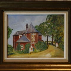 Olieverf op paneel - 27x21cm - A.Pyckevet. Pyckevet was een onderwijzer van Assenede.