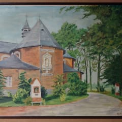 Acryl op doek 59x41cm – 1982 Gratiën Gijsels (° Ertvelde, 18 september 1931 – † Ertvelde, 11 december 2004) was een gedreven parochiaan; als voorzitter van de KWB was hij heel betrokken bij het parochiale leven. Hij was ook één van de enthousiastelingen die in 1965 de blokhut aan de pastorij hielpen optrekken. Gratiën en zijn echtgenote, Celina, gingen graag naar KBG Doornzele. In zijn vrije tijd vond hij zijn gading in onder andere schilderen. Hier twee werkjes van Gratiën.