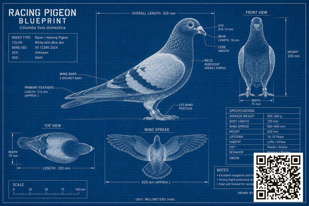 Racing Homer pigeon breed