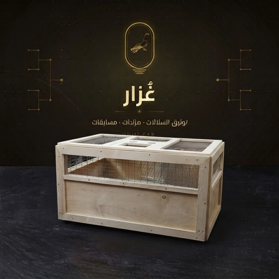 قفص نقل حمام خشبي (قسمين + مقبض)