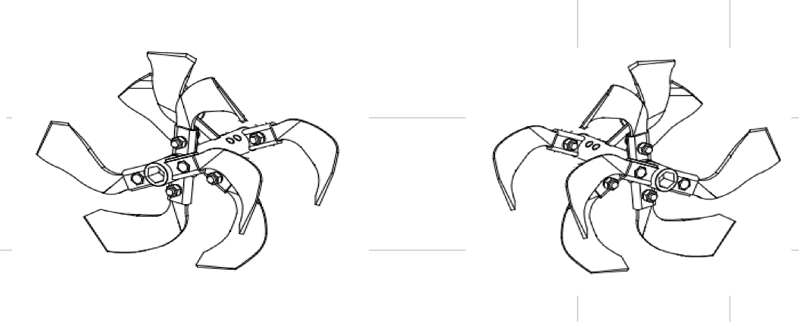 1 - Soil Lifting&Ditching Blades Straight-Left without Spoon