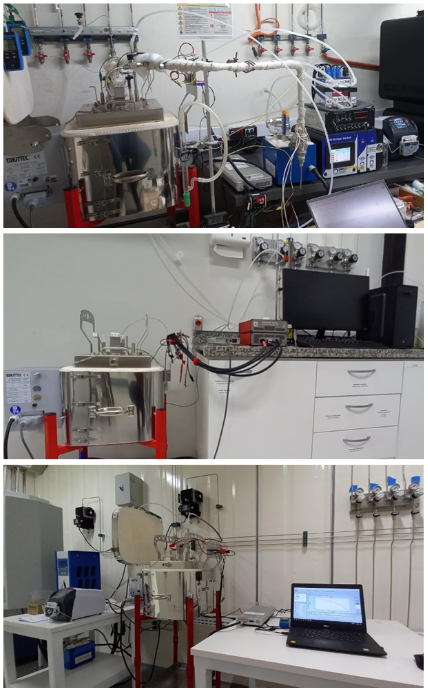 Estações de caracterização eletroquímica operando para avaliação de desempenho, durabilidade e validação térmica das SOFCs.