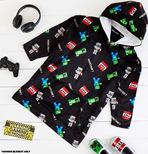 Vue 6 de Plaid Poncho Capuche