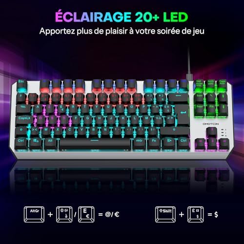 Vue 2 de Omoton Clavier Gamer Mecanique