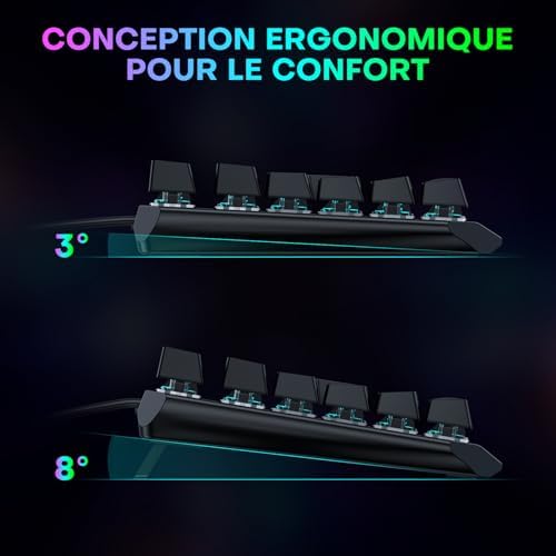 Vue 6 de Omoton Clavier Gamer Mecanique