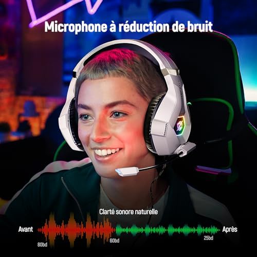 Vue 3 de Ozeino Casque Gaming Pour