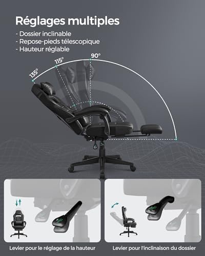 Vue 4 de Songmics Fauteuil De Bureau