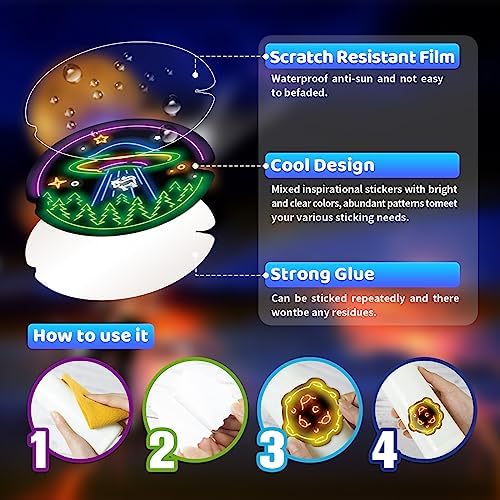 Vue 6 de Autocollant Pieces Stickers Neon