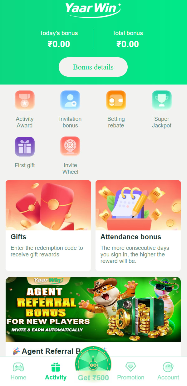 Yaar Win Bonus Details - Welcome bonus terms and conditions