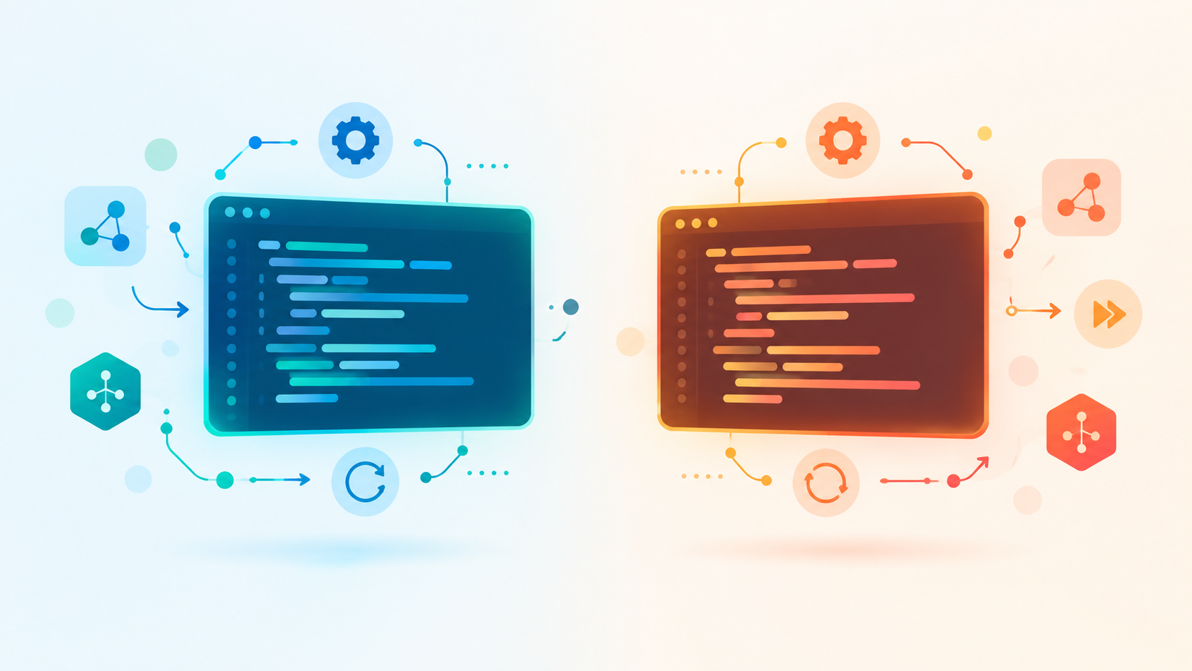 Abstract illustration representing an AI coding and agentic-task benchmark comparison