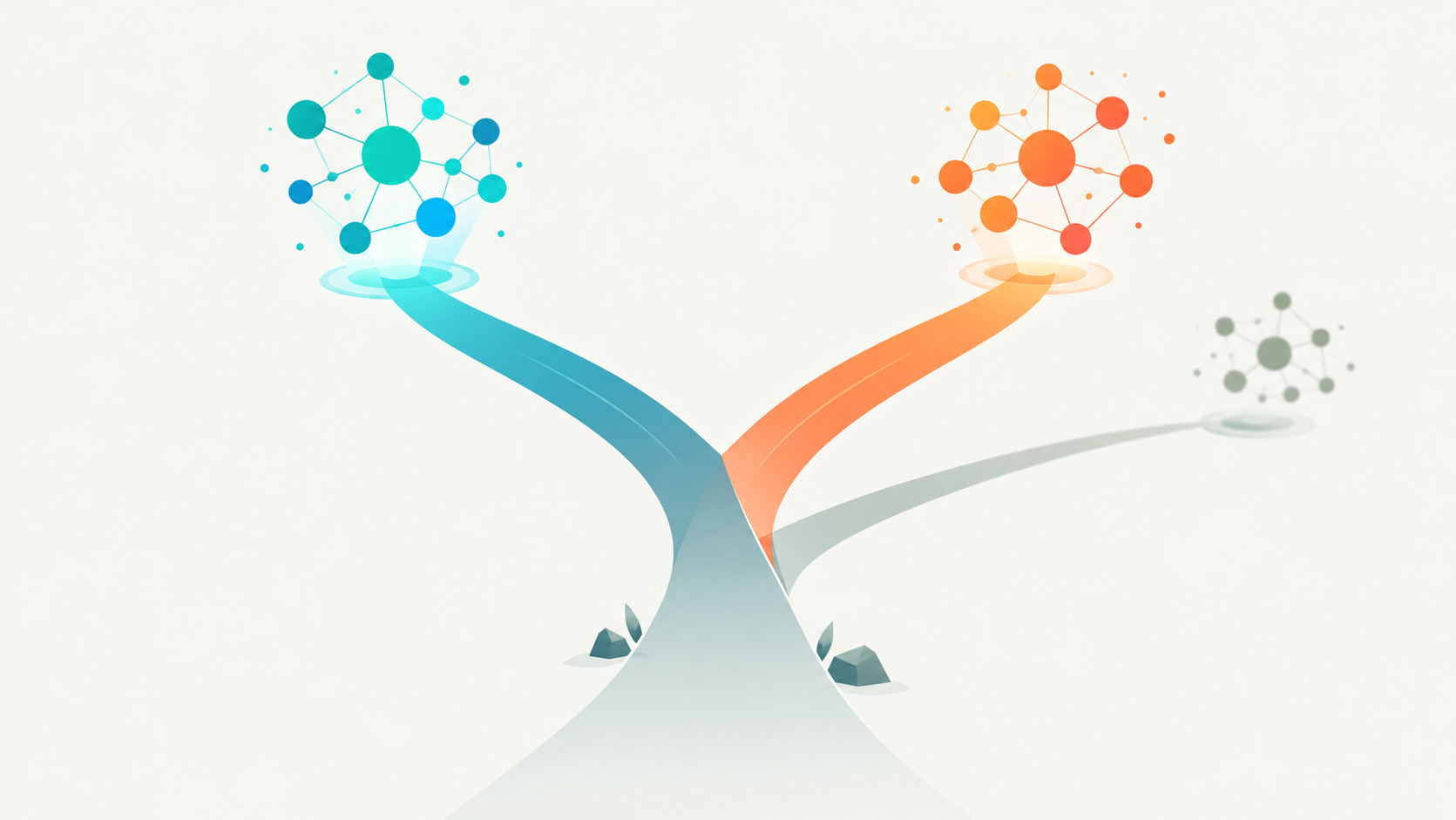 Illustration of a decision crossroads representing choosing between AI models for different use cases