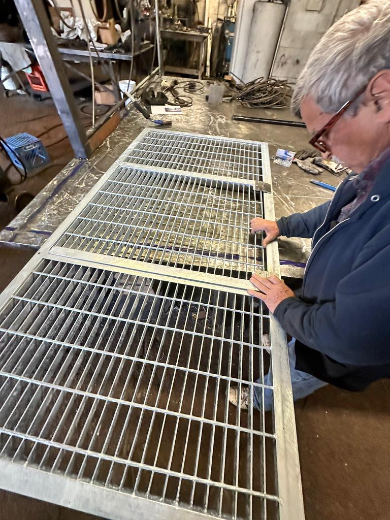 Galvanized steel grating gate fabricated by Hot Fab Welding in Warren, MI