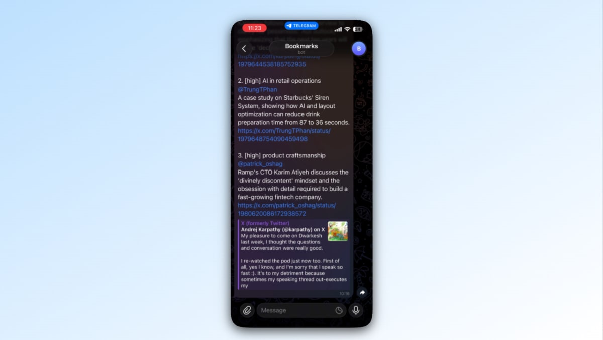 Daily X Bookmarks Feed