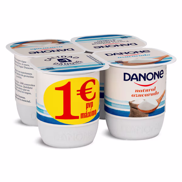 Yogur natural azucarado Danone pack 4 x 120g
