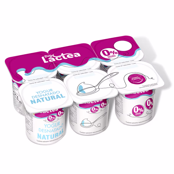 Yogur natural desnatado Dia Láctea pack 6 x 125g