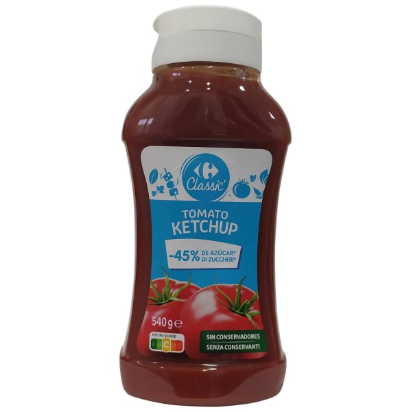 Kétchup -45% de azúcar Classic Carrefour envase 540g