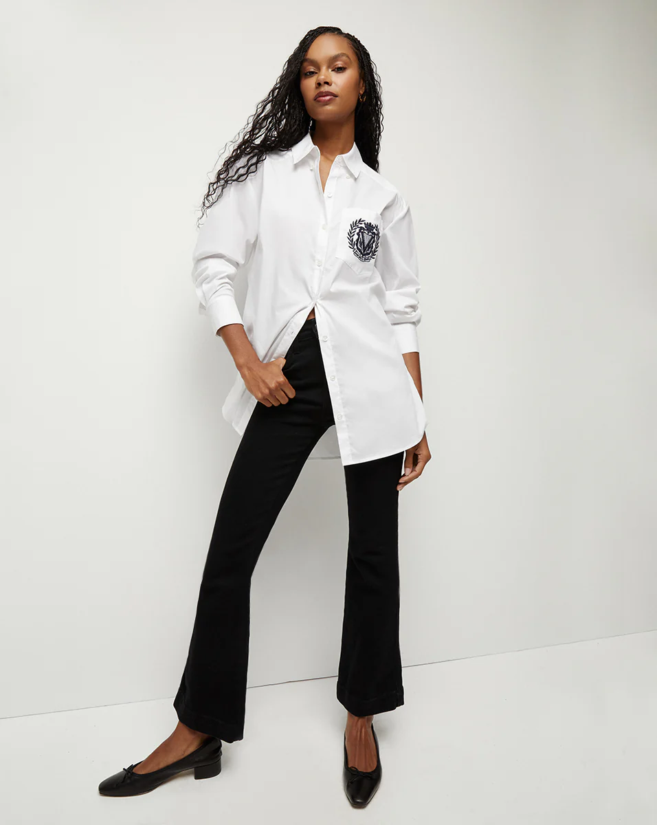 fall capsule wardrobe outfit — Veronica Beard Carson Kick-Flare Jean