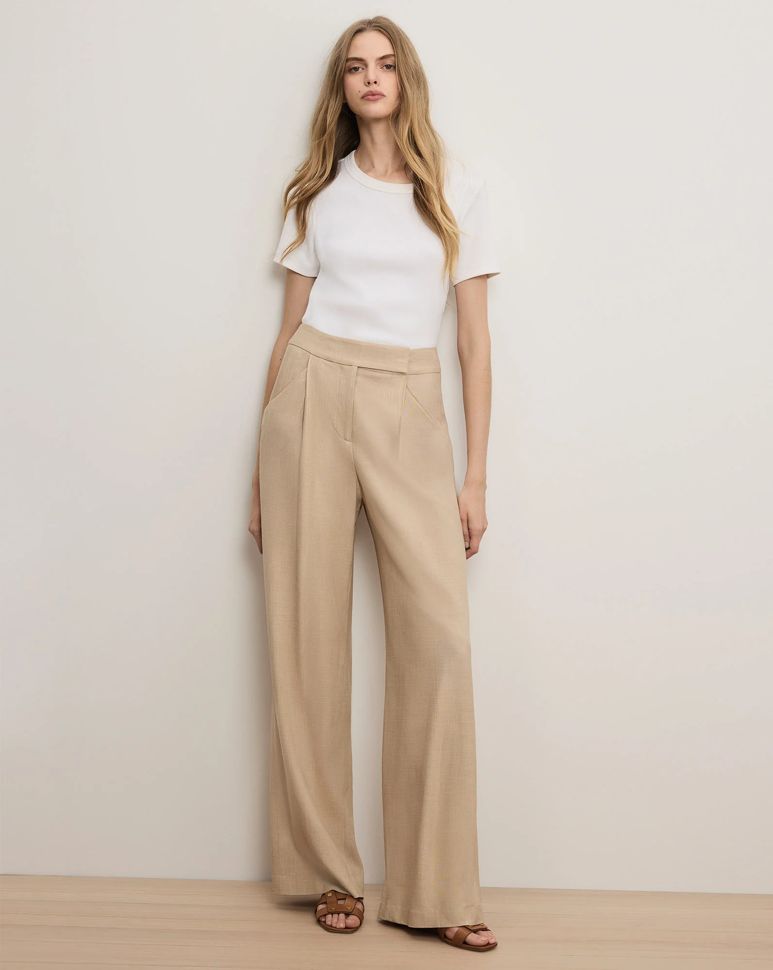 a bridal shower as a guest outfit — Veronica Beard Marbeau Wide-Leg Pant