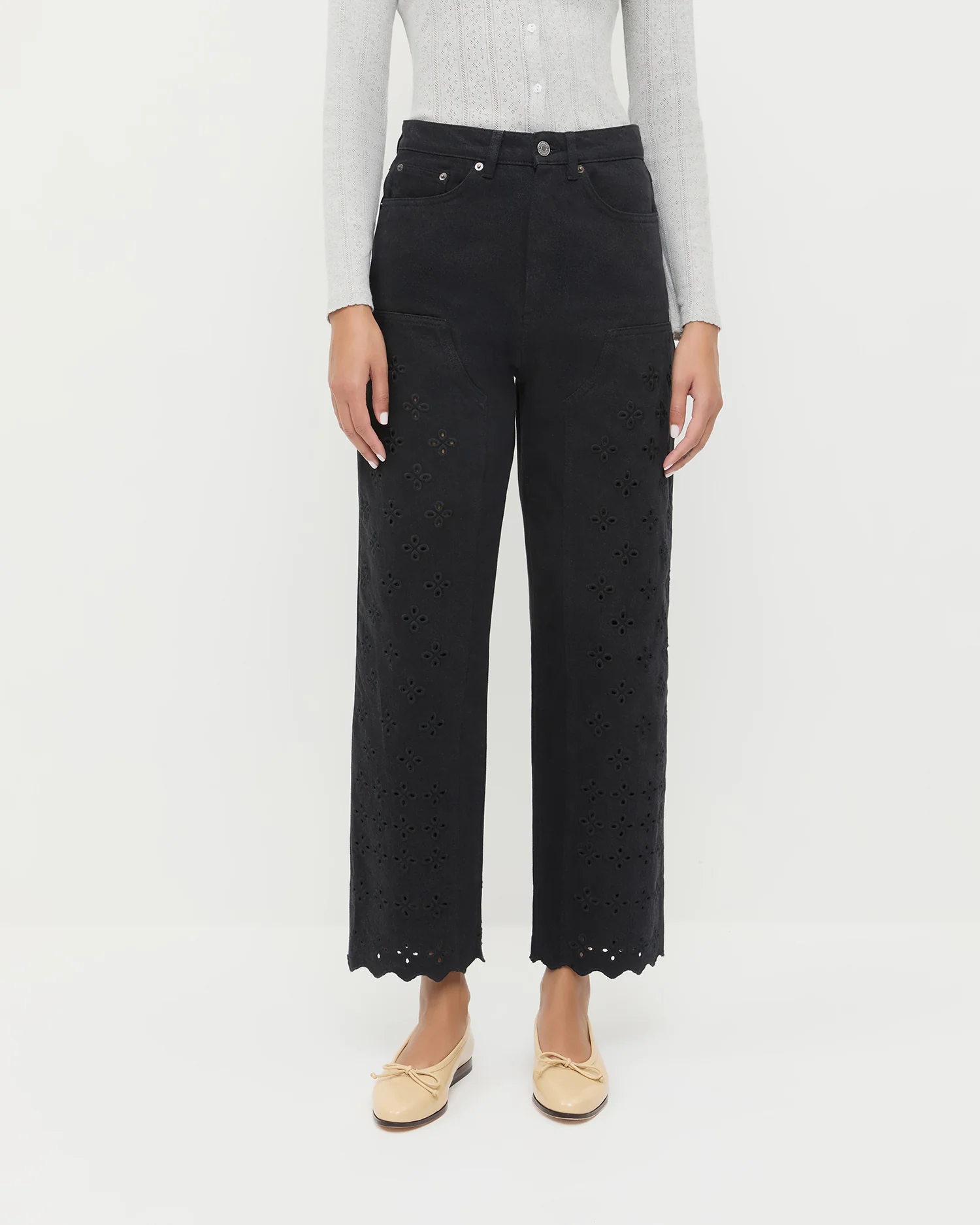 fall capsule wardrobe outfit — Loeffler Randall Demi Embroidered Pant