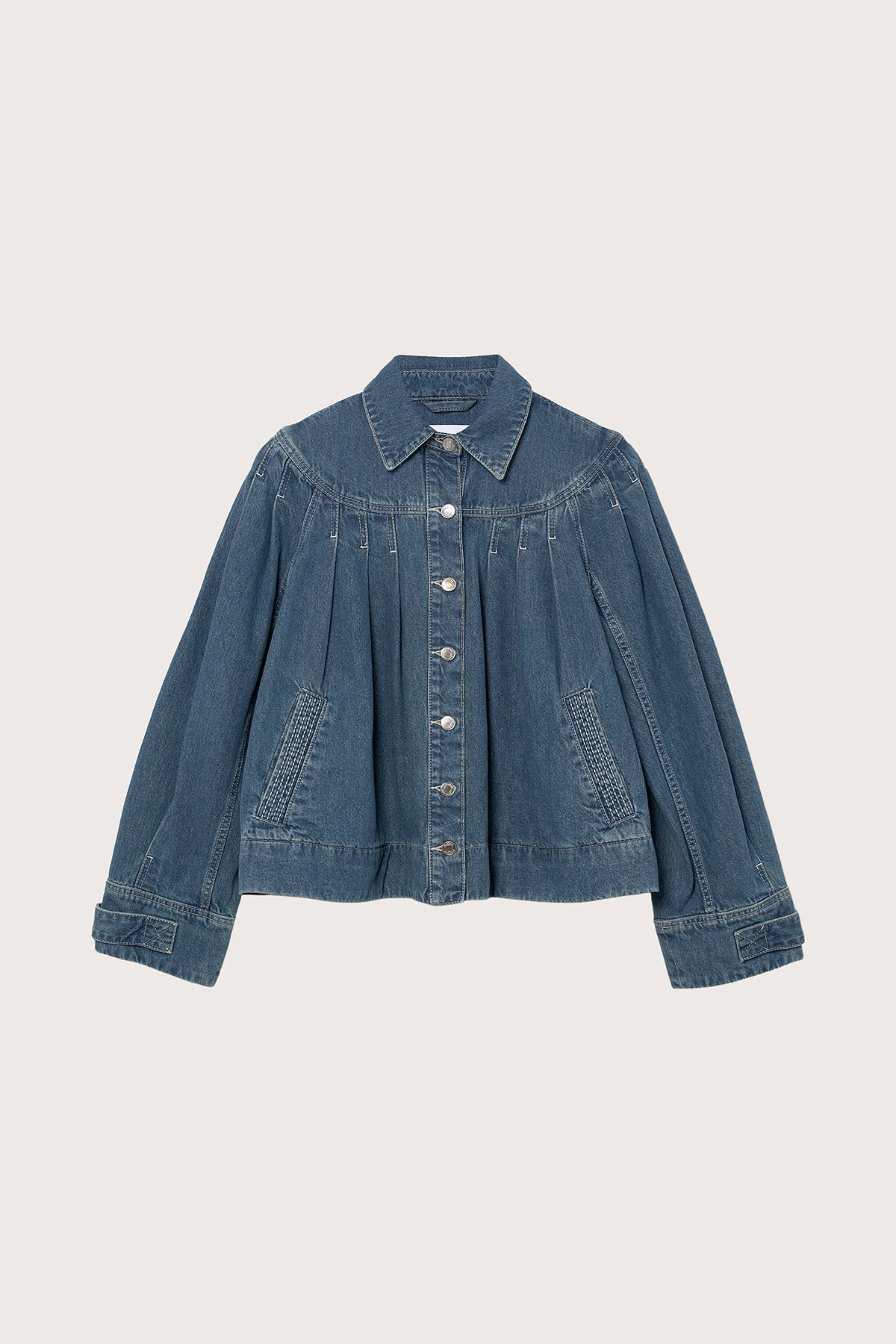 Easton Denim Jacket in Mid-Blue Wash