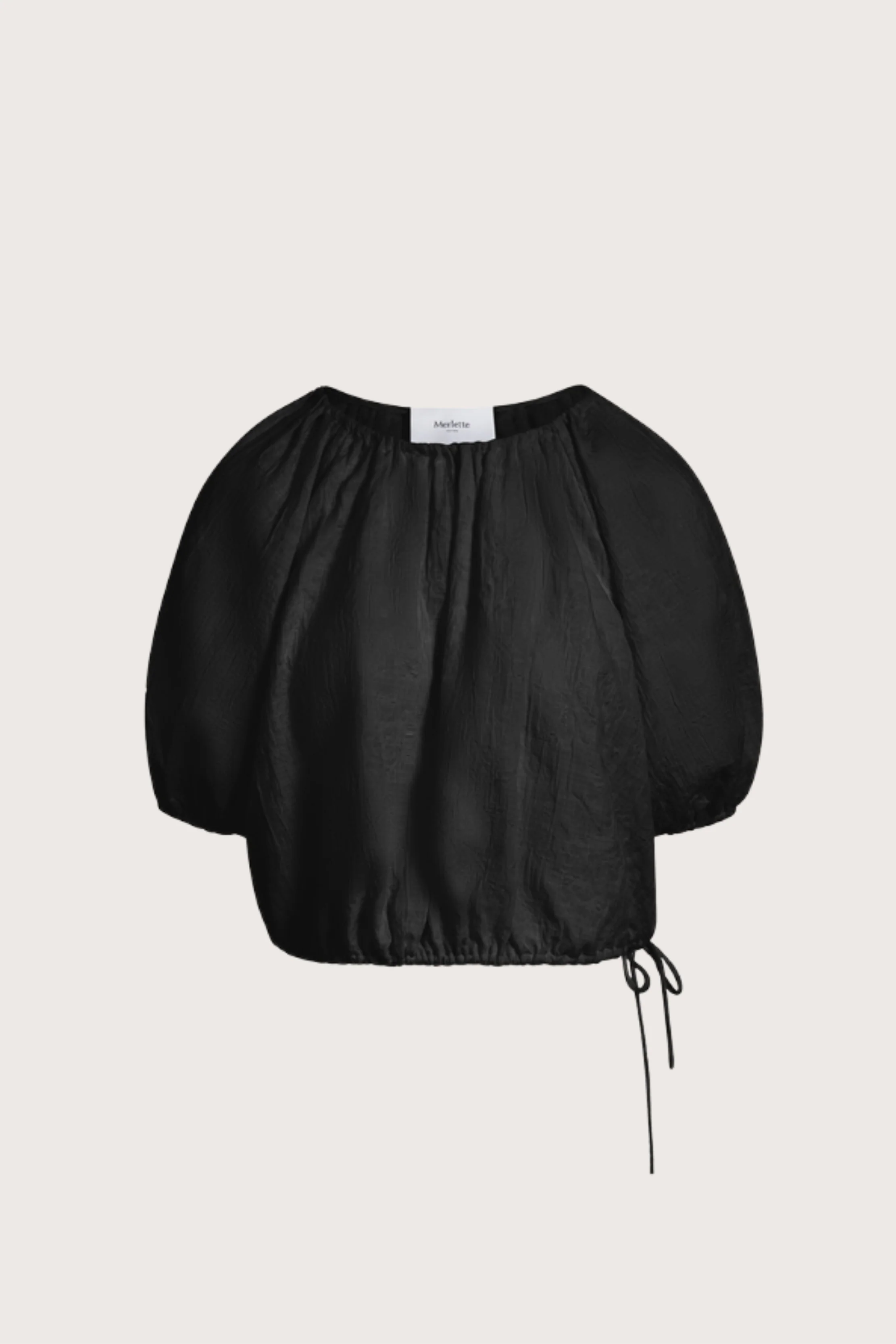 fall capsule wardrobe outfit — Merlette Lotus Top in Black Jacquard