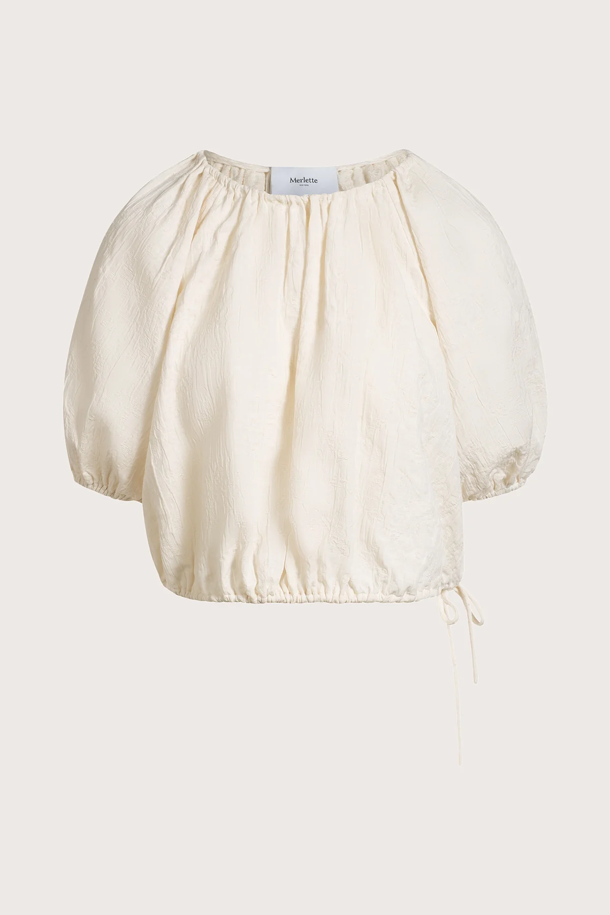 winter work outfits — Merlette Lotus Top in Cream Jacquard