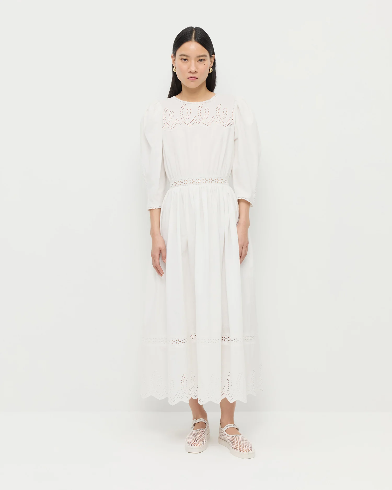 white spring dresses — Loeffler Randall Thelma Eyelet Dress