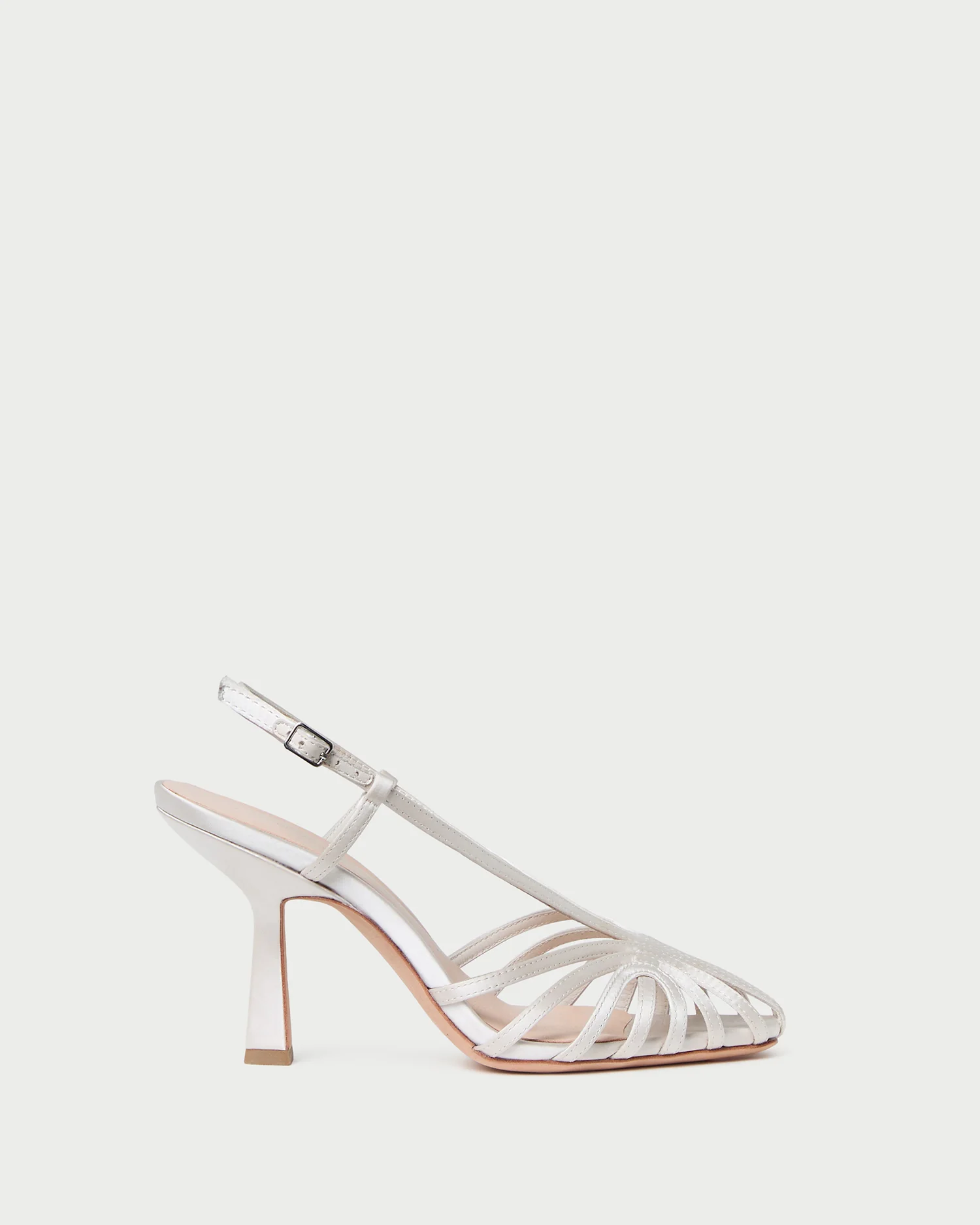 summer capsule wardrobe — the only pieces you need outfit — Loeffler Randall Alexandra Cream Slingback Heeled Sandal