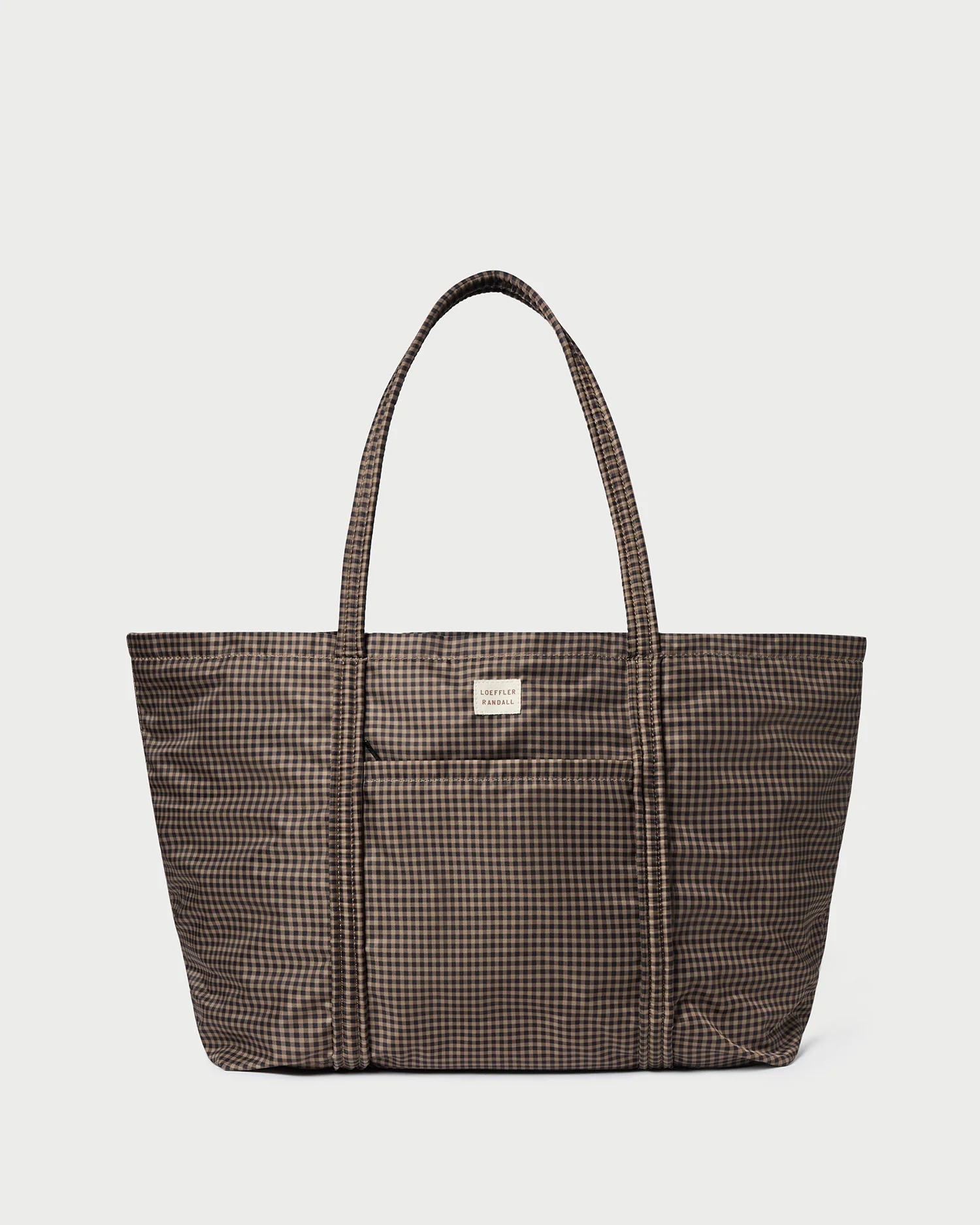 on a plane outfit — Loeffler Randall Dina Brown/Black Check Travel Tote