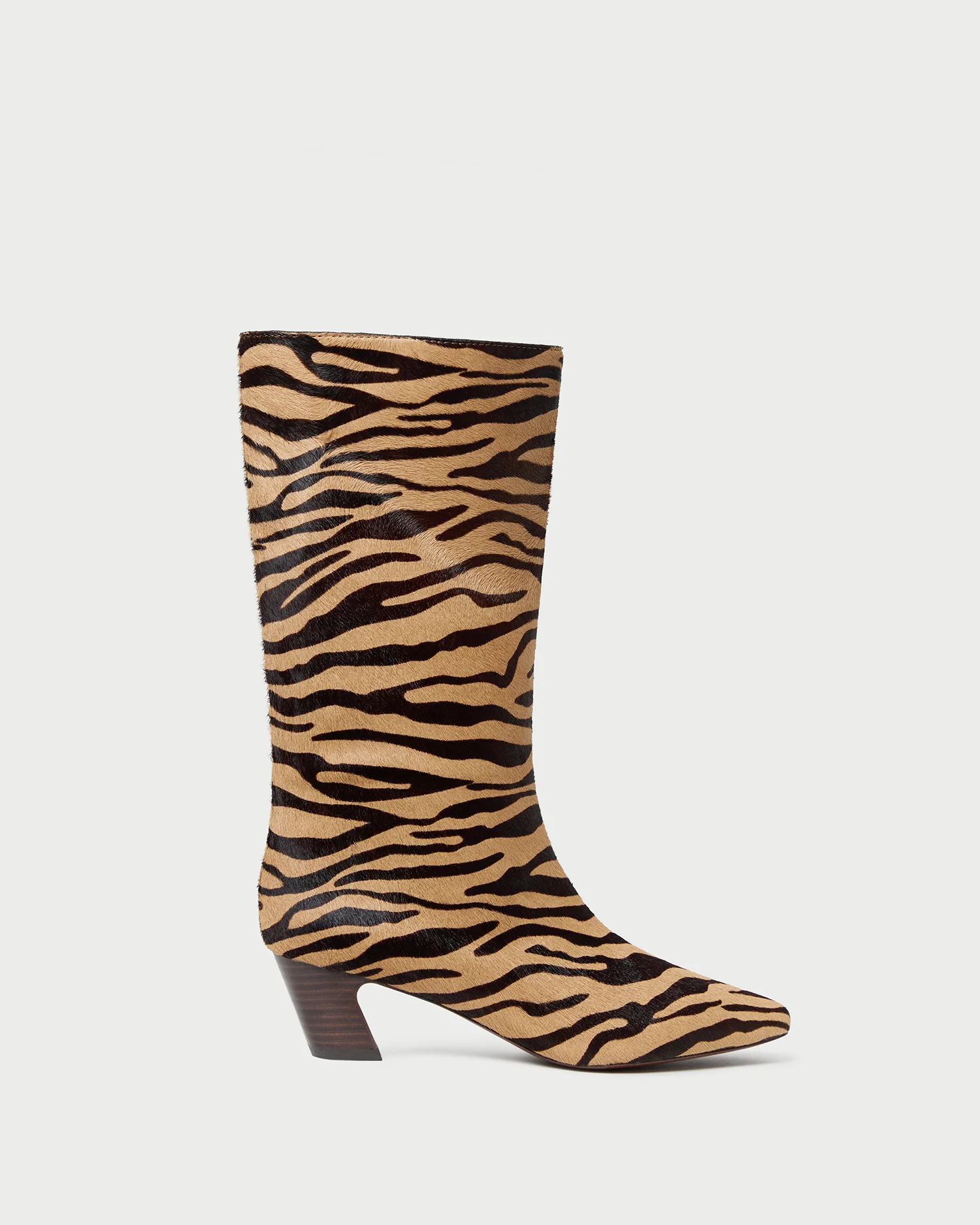 fall capsule wardrobe outfit — Loeffler Randall Cleo Zebra Mid-Calf Boot